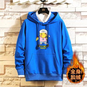 2020男冬加绒加厚连帽卫衣纯棉韩版运动青少年A163-J7851-P55图片