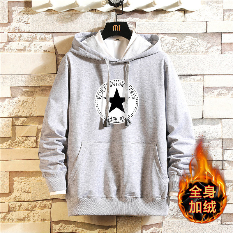 爆纯棉冬季加绒加厚休闲连帽外套运动卫衣男A163-J7831-P55,男装卫衣,星座211-1