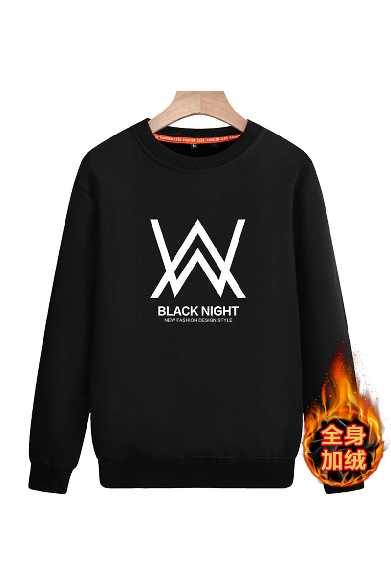 青少年2020冬装新款男宽松时尚圆领印花加绒卫衣A163-5804-P50,男装卫衣,星座211-1