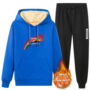 2021新款加厚加绒连帽卫衣休闲运动男士冬季外套A163-YG1168-P95图片