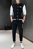 2020年冬季加绒加厚羊羔绒棒球服运动套装外套男A163-540-P110，男装卫衣，星座211-1