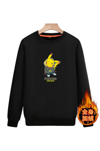 冬款时尚潮流套头男士加绒加厚卫衣圆领运动长袖A163-5856-P50