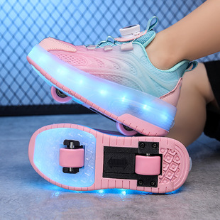 Children's Shoes Wheeled Illuminated Roller Skating Sneakers