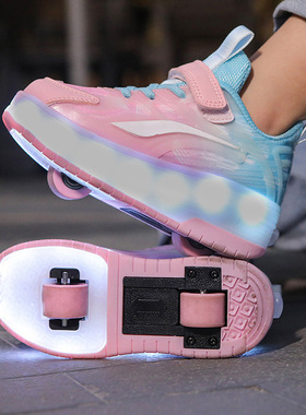 Children'S Shoes Sports Roller Skating Glowing Girls 暴走鞋