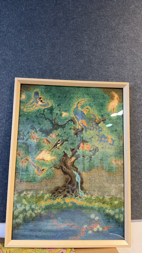 1000片拼图生息触感膜工艺进口蓝卡纸质拼图背面有分区