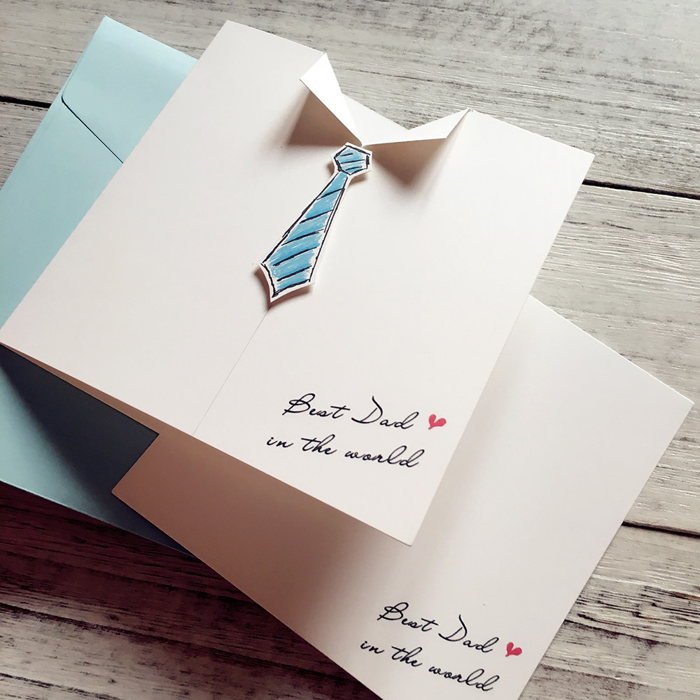 白衬衫 父亲节定制手工高档爸爸贺卡材料包Diy创意贺卡BZ12