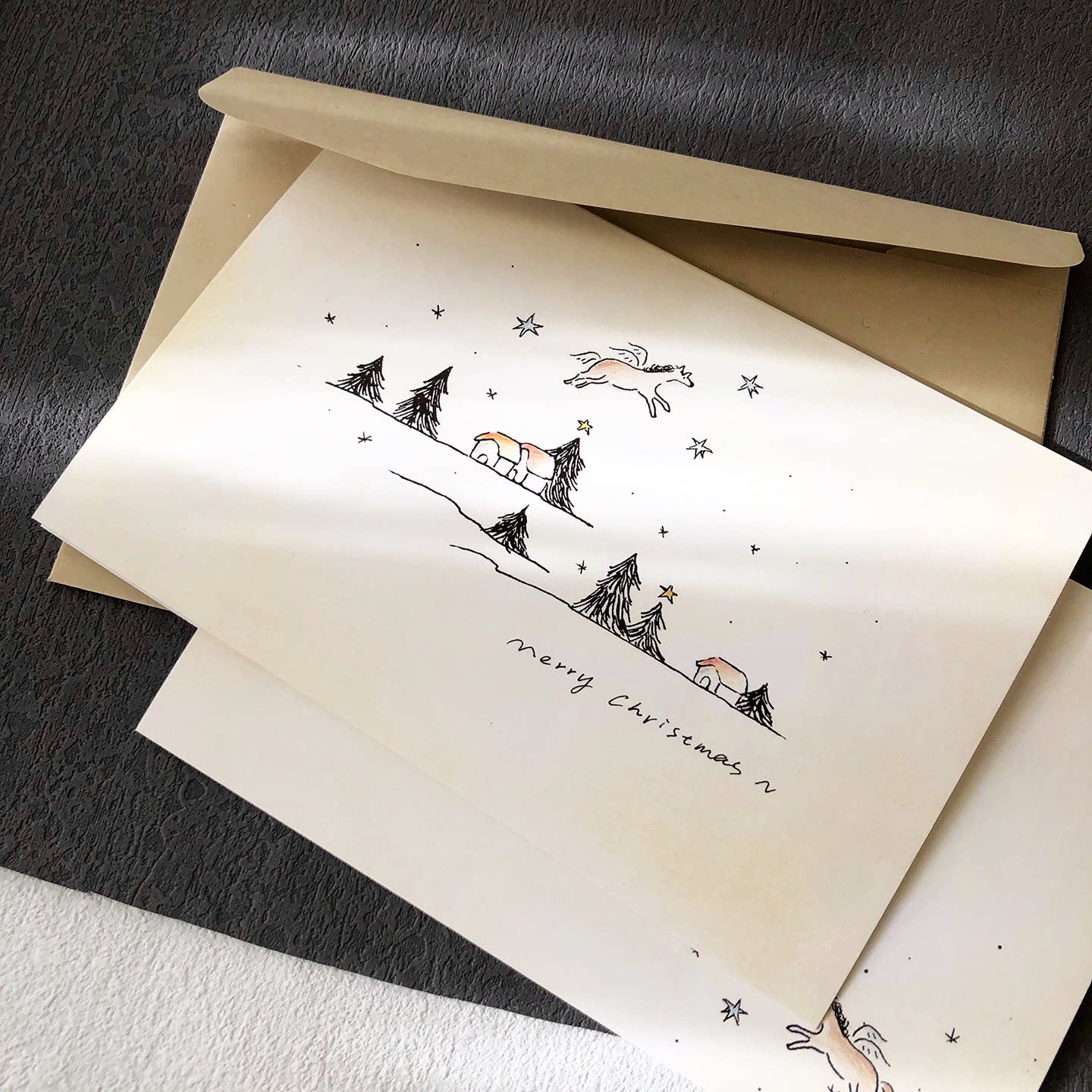 2026小飞马 新年圣诞节春节元旦祝福贺卡简约高端定制卡片印logo