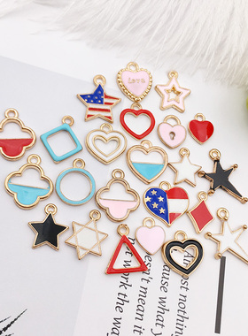 手工制作DIY耳钉吊坠材料包 耳环耳饰品滴油合金饰品配件男女1个