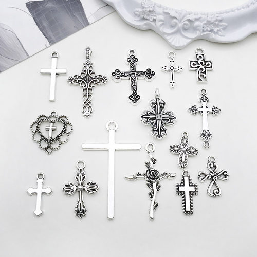 混15个十字架diy饰品配件挂件