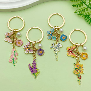 亚马逊母亲节主题系列滴油合金钥匙扣可爱唯美风汽车包包挂件礼物