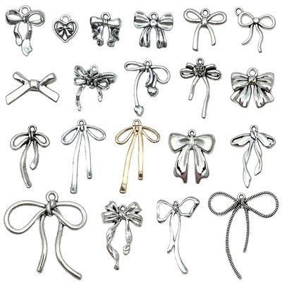 20款镂空蝴蝶结DIY合金饰品配件可爱魅力吊坠项链手链钥匙扣挂件