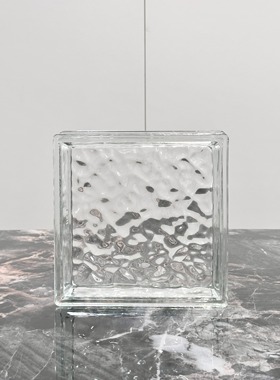 新款实心砖冰晶纹白色透光不透明方形玻璃砖浴室玄关水晶砖隔断墙