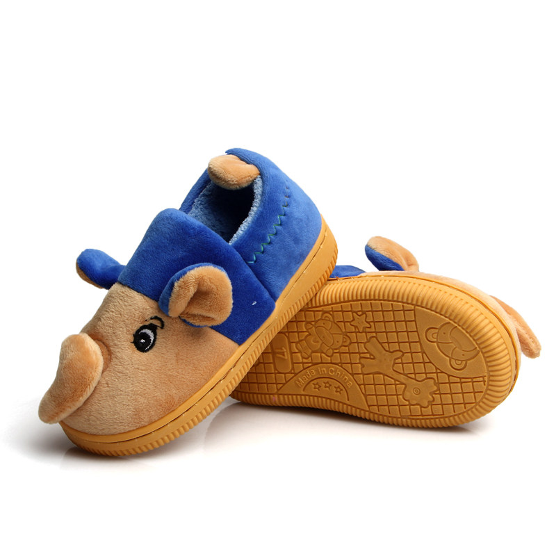 Pantoufles enfants en suède pour hiver - semelle caoutchouc - Ref 986446 Image 5