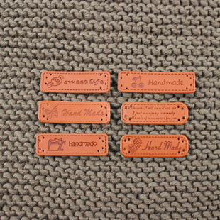 盛博织业 围巾装饰品手工diy编织毛线礼物围巾皮革标签,定制皮标