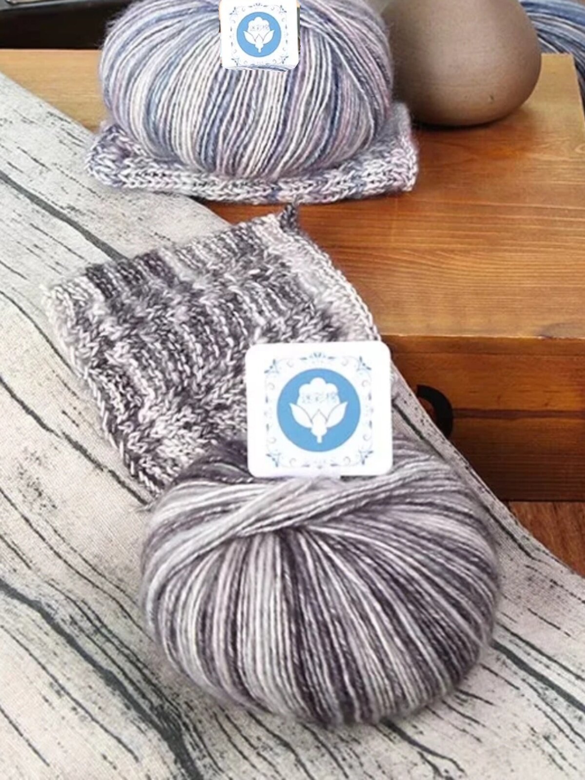 위장 면화 세그먼트 염색 순수 면화 가디건 수제 DIY 니트 중간 미세 스카프 스웨터 모헤어 울 원사