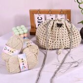 银葱亮丝闪银空心棉1.5mm手工编织钩针蝴蝶碎银子包包帽子圆股线