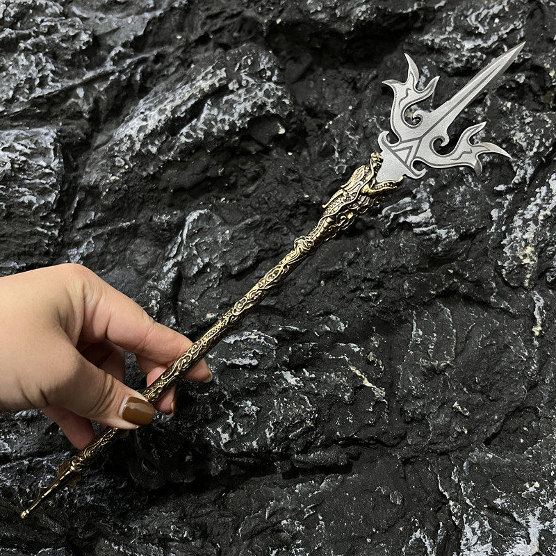 凤翅镏金镋手工户外一体创意把玩精美茶刀桌面摆件多功能收藏神器