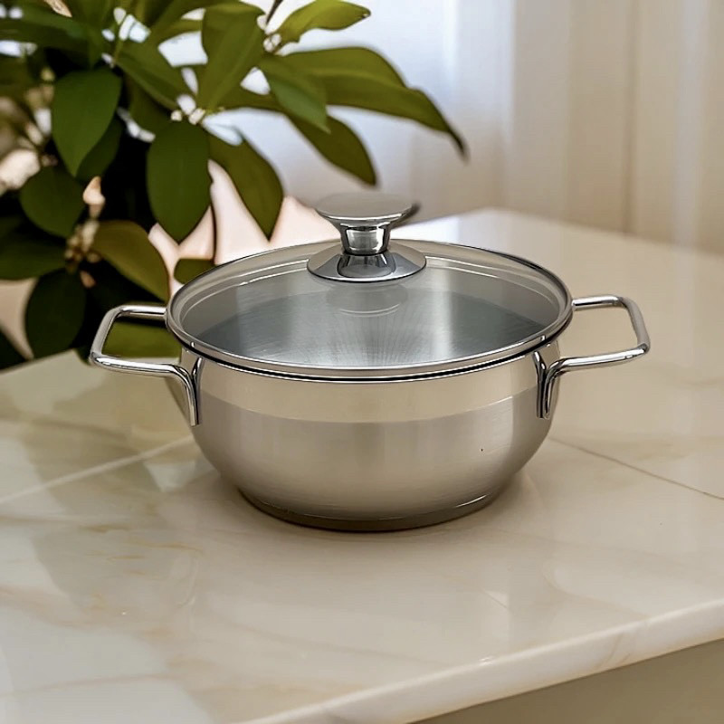 X4 20X9.5cm双耳18/10不锈钢煎炒锅雪平锅煎锅炒锅奶锅清汤锅火锅
