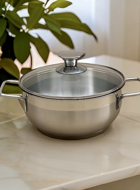 X4 20X9.5cm双耳18/10不锈钢煎炒锅雪平锅煎锅炒锅奶锅清汤锅火锅