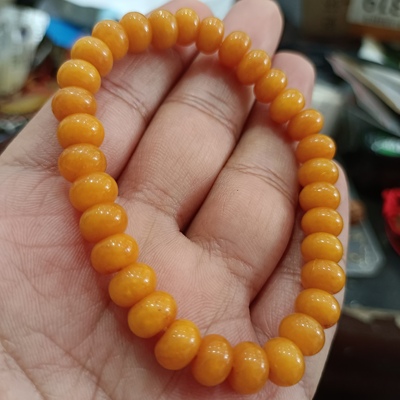 一物一拍天然黄龙玉缅黄玉算盘珠手串手链手饰