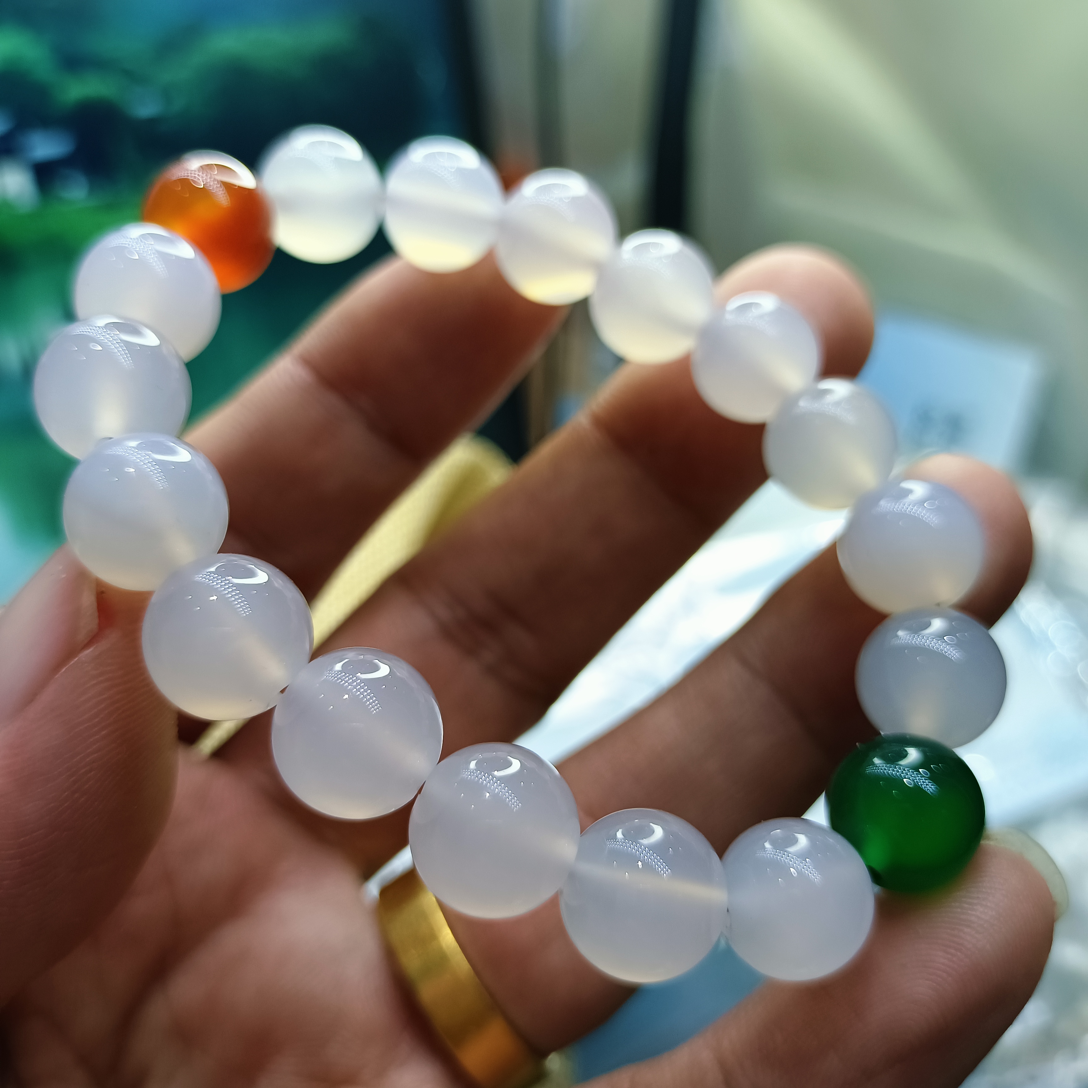 一物一拍天然冰种荔枝冻玛瑙手串手链男女款玉珠子10.5mm精工手作