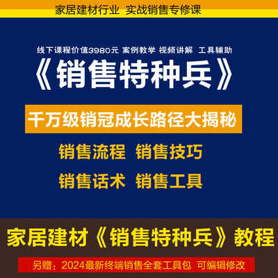 家装家具建材行业销售特种兵培训课程徐伟  签单培训整装全屋定制