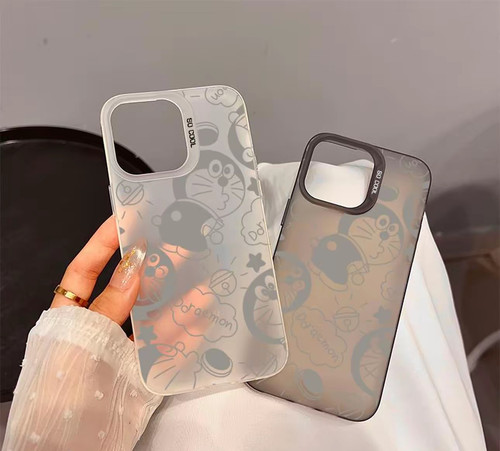 哆啦a梦手机壳新款iphone14幻影tpu灰13pro高级感12磨砂11保护套