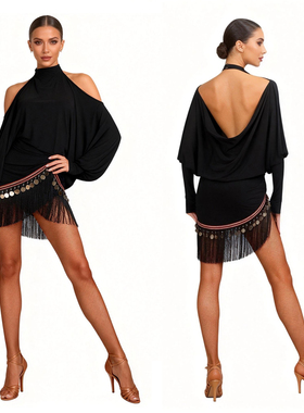 ZS巴塞罗那 拉丁舞裙流苏围裹臀巾练功蹈半身短裙舞蹈新腰带L527B