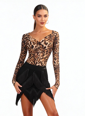 ZS显高显速度 拉丁舞裙流苏不规则半身练习恰恰训练舞蹈短裙 L619