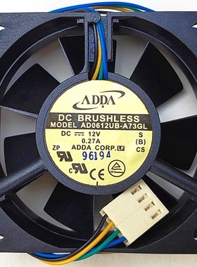 全新ADDA 6025 6CM风扇 双滚珠4线调速 AD0612UB-A73GL 12V 0.27A