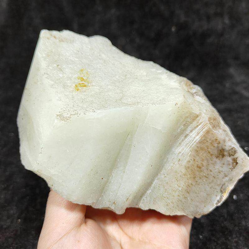 710g和田玉糖白玉山料原石 且末糖白玉全明料净料玉石牌子雕刻料