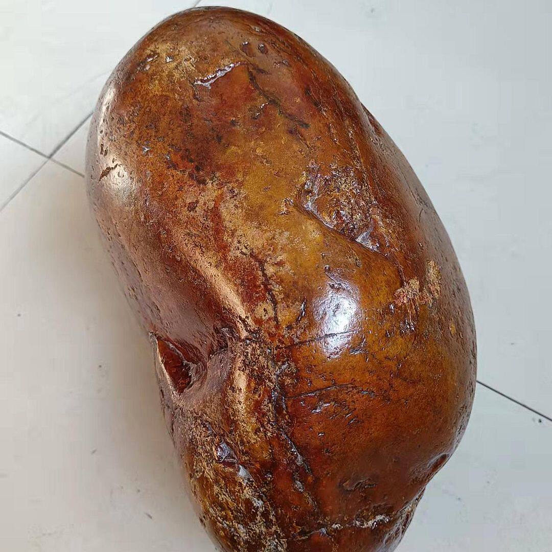 十三斤重 新疆和田籽玉大块天然红沁籽料原石玩料籽 红沁皮包玉籽