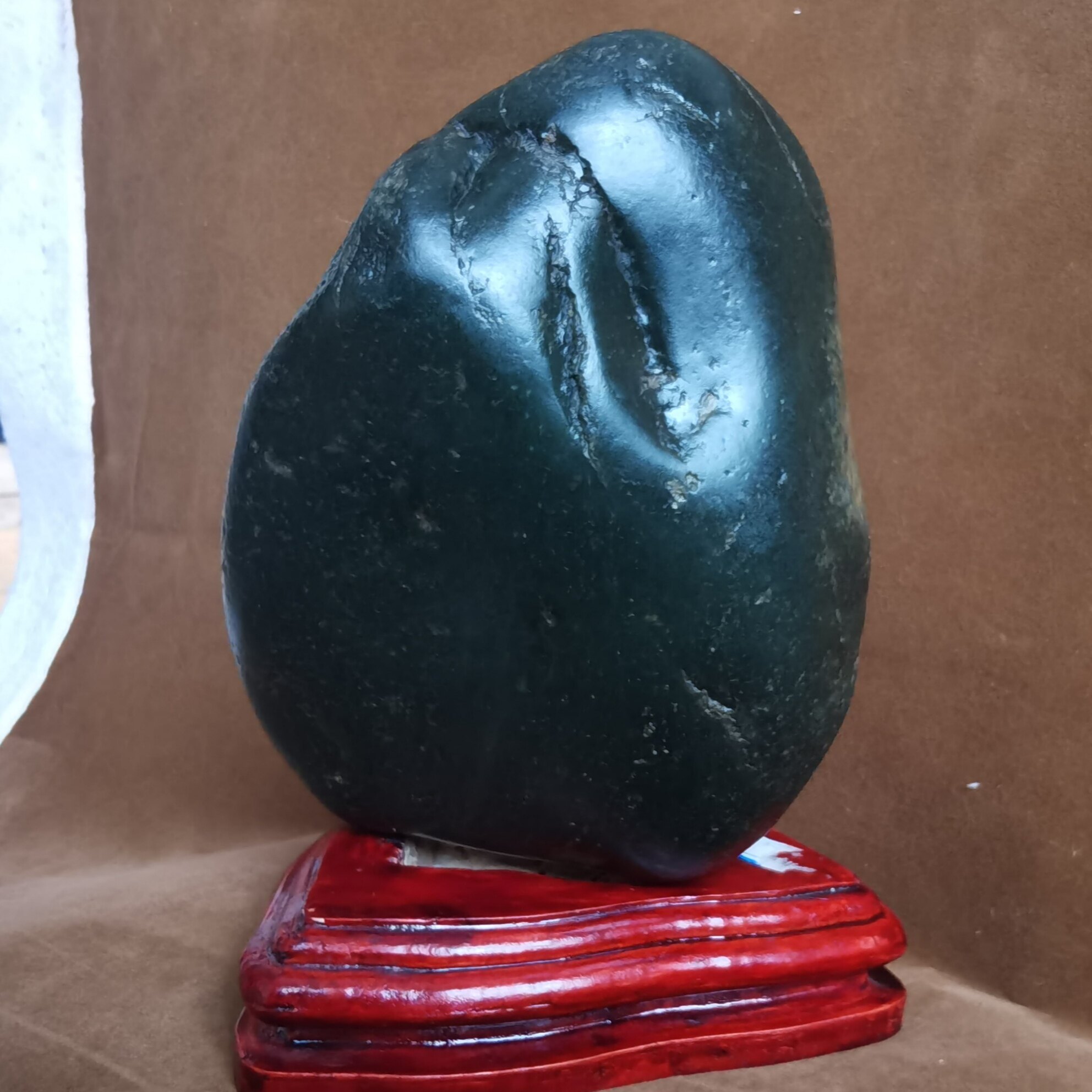 六斤重大块 和田黑青玉籽料 老熟真皮原石 天然玉原石摆件结缘