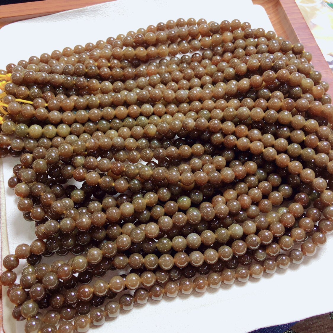 R637 天然和田玉糖料佛串老红糖佛珠约6mm男女款玉石饰品礼物挂绳