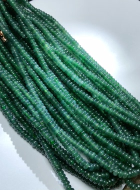 O201天然a货翡翠项链5mm盘43cm锁骨链妈妈链高货蓝水危地马拉推荐