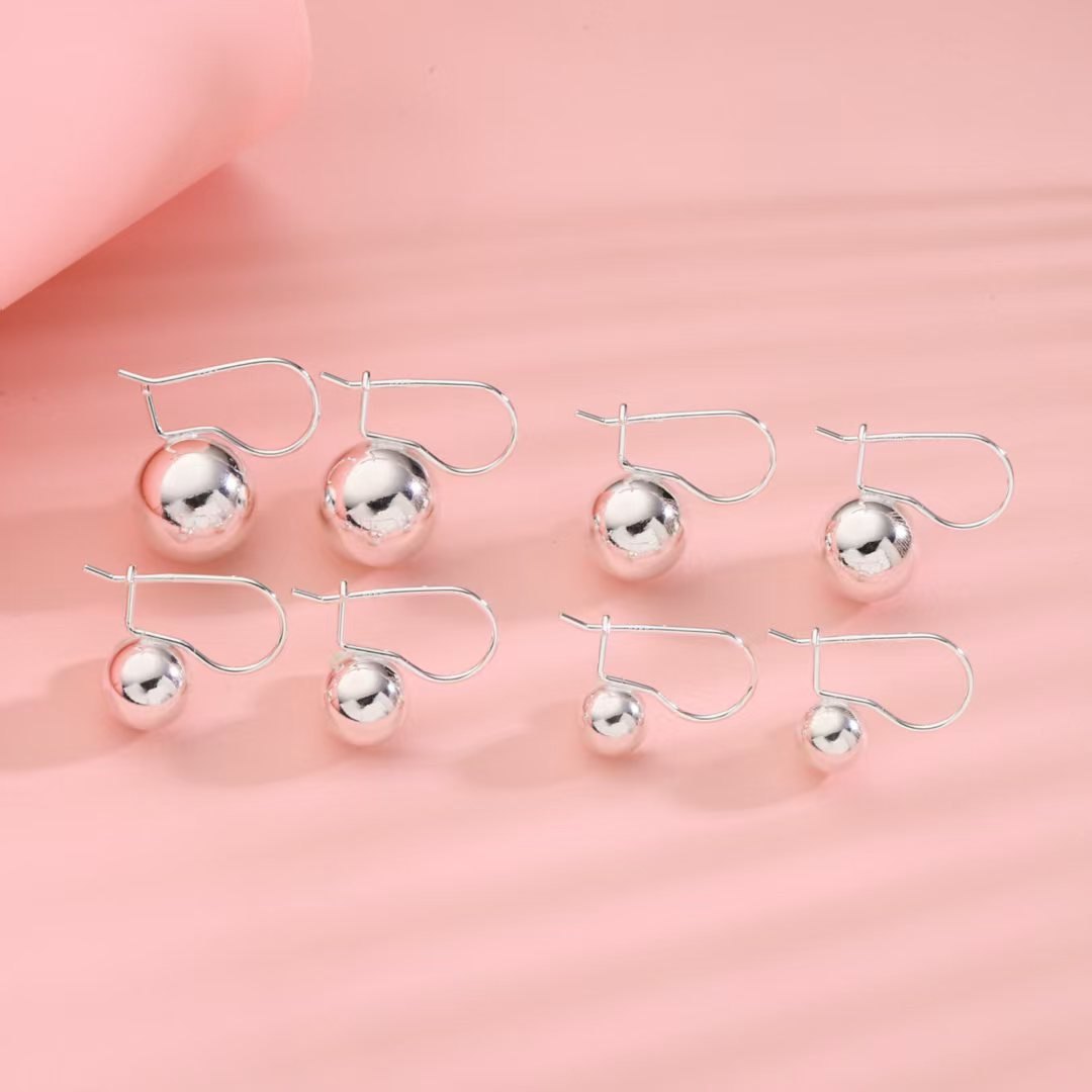 2A152 足银999光面大圆球耳坠扣夹约14mm纯银耳挂简约时尚高级感,饰品/流行首饰/时尚饰品新,银饰耳饰,淘宝优惠券,粉丝福利购,淘宝优惠卷