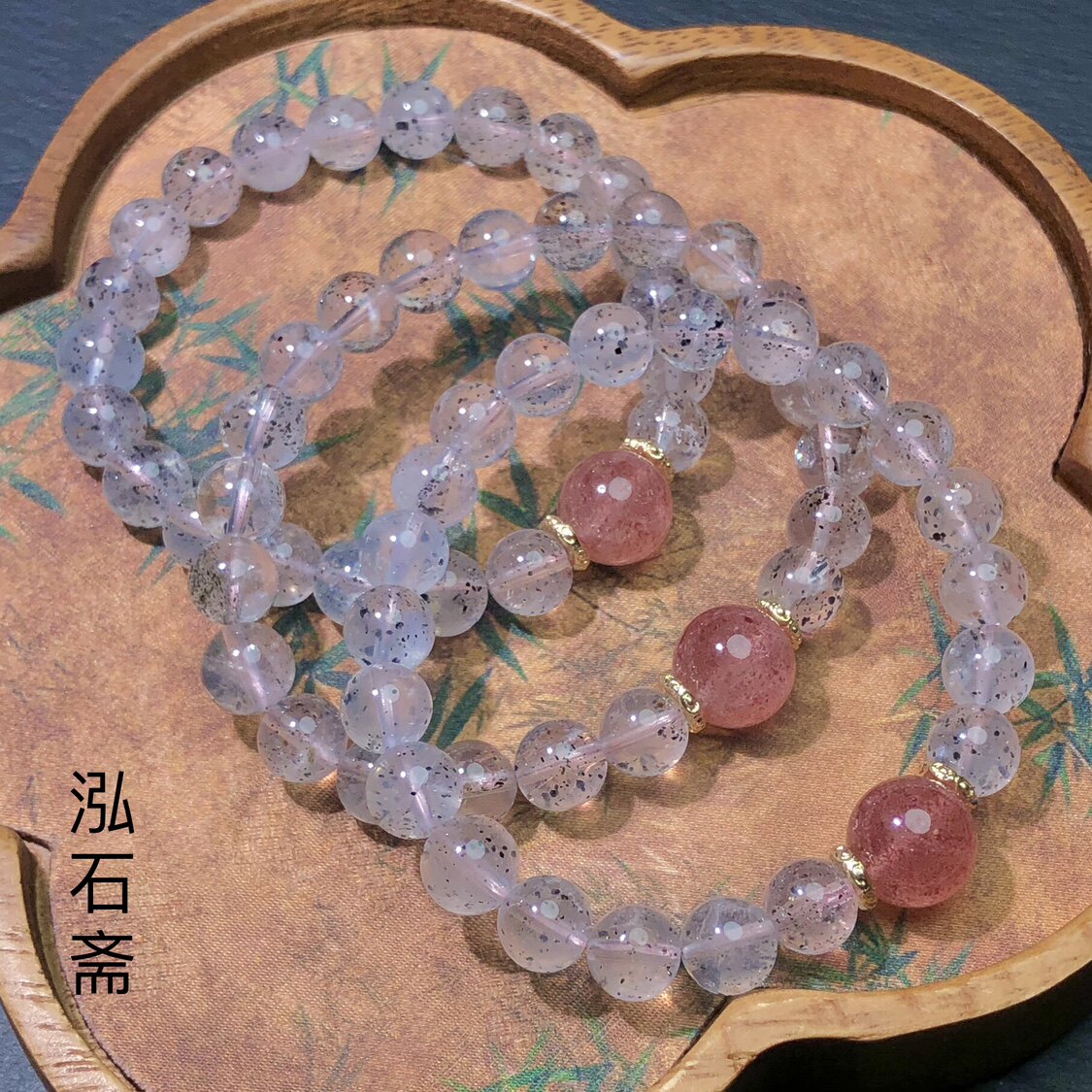 15A398 天然黑草莓火龙果水晶手链串彼岸花单圈鸽血红草莓晶女8mm