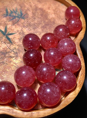 ZZ0046 天然星光鸽血红草莓晶单珠吊坠散珠车厘子红13-14mm