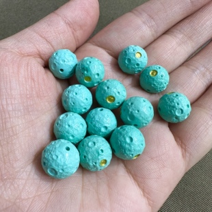 工厂价 菱镁矿鎏金陨石坑散珠配件仿绿松石耳坠饰品散珠diy吊坠