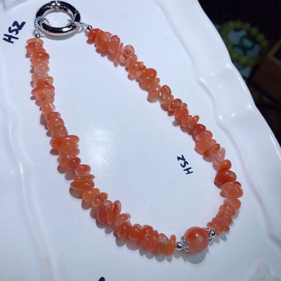 KK0587 天然南红玛瑙原石手链手串手机挂钥匙扣冰红南红7-9mm