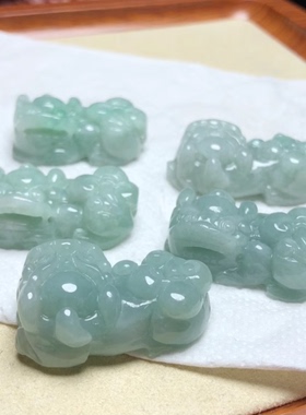 N157天然a货翡翠吊坠30x18mm如意貔貅绿色