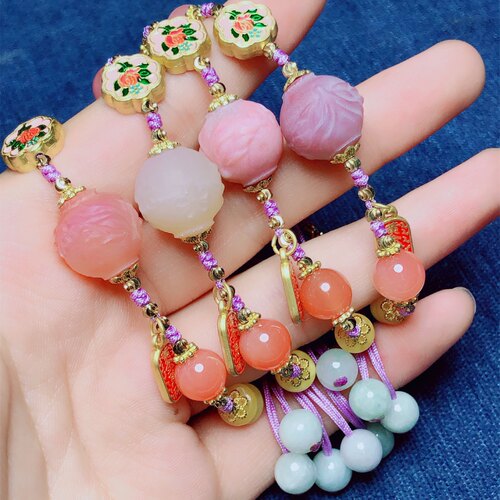 天然盐源雕花多宝原创手链女款首饰礼物小众小清新多宝女款手饰