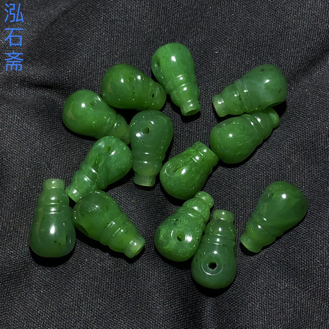 ZZ0624天然和田玉碧玉佛头三通通孔配件13-16mmdiy手链佛珠串配饰