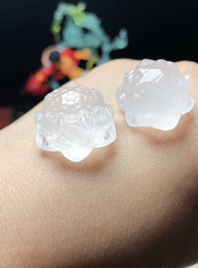 D412天然白水晶芙蓉水晶莲花通孔18mm配件项链手链DIY散珠