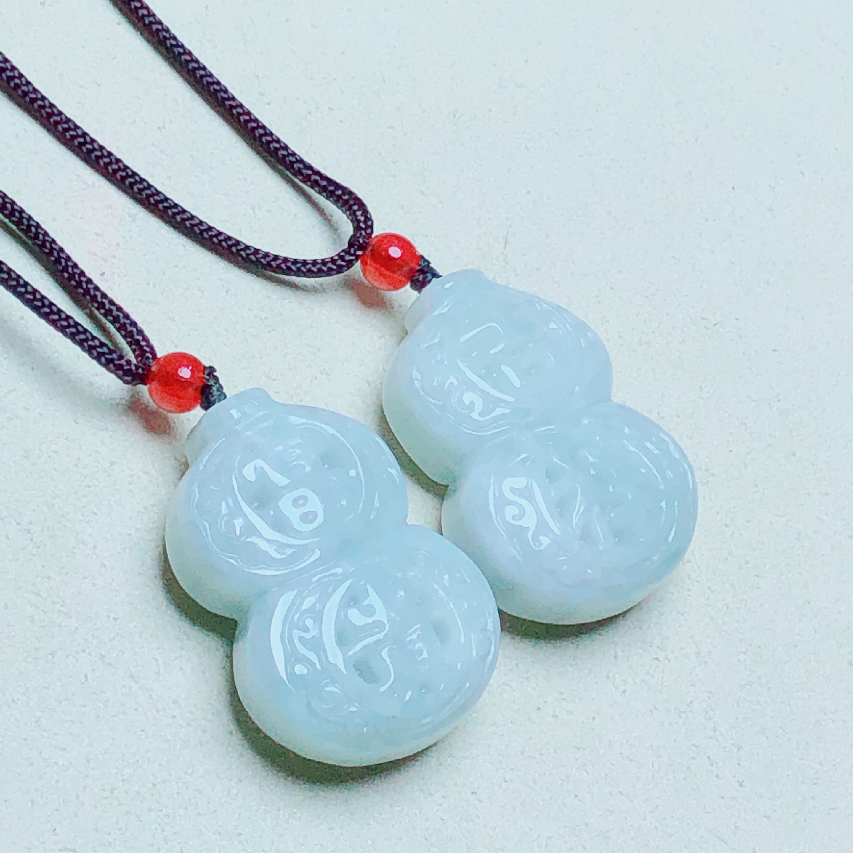 天然A货翡翠葫芦雕刻富贵吉祥吊坠项链项链锁骨链大气简约礼物