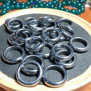 X 1 赤铁矿指环 送皮绳做吊坠 甜甜圈戒指