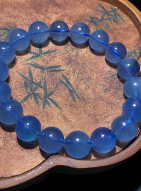 YY0490 天然海蓝宝手链变态蓝约11mm手串单圈魔鬼蓝