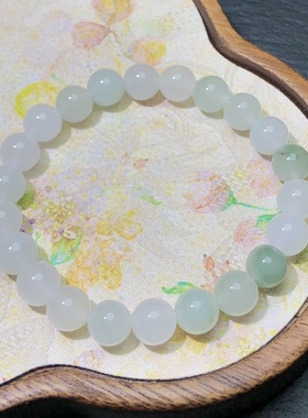 Y085 天然天山翠宝宝手链圆珠单圈7-8mm远山黛男女首饰礼物