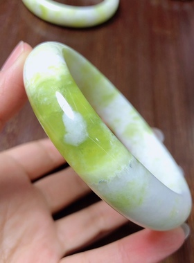 菜花玉宽版轮胎镯正装手镯