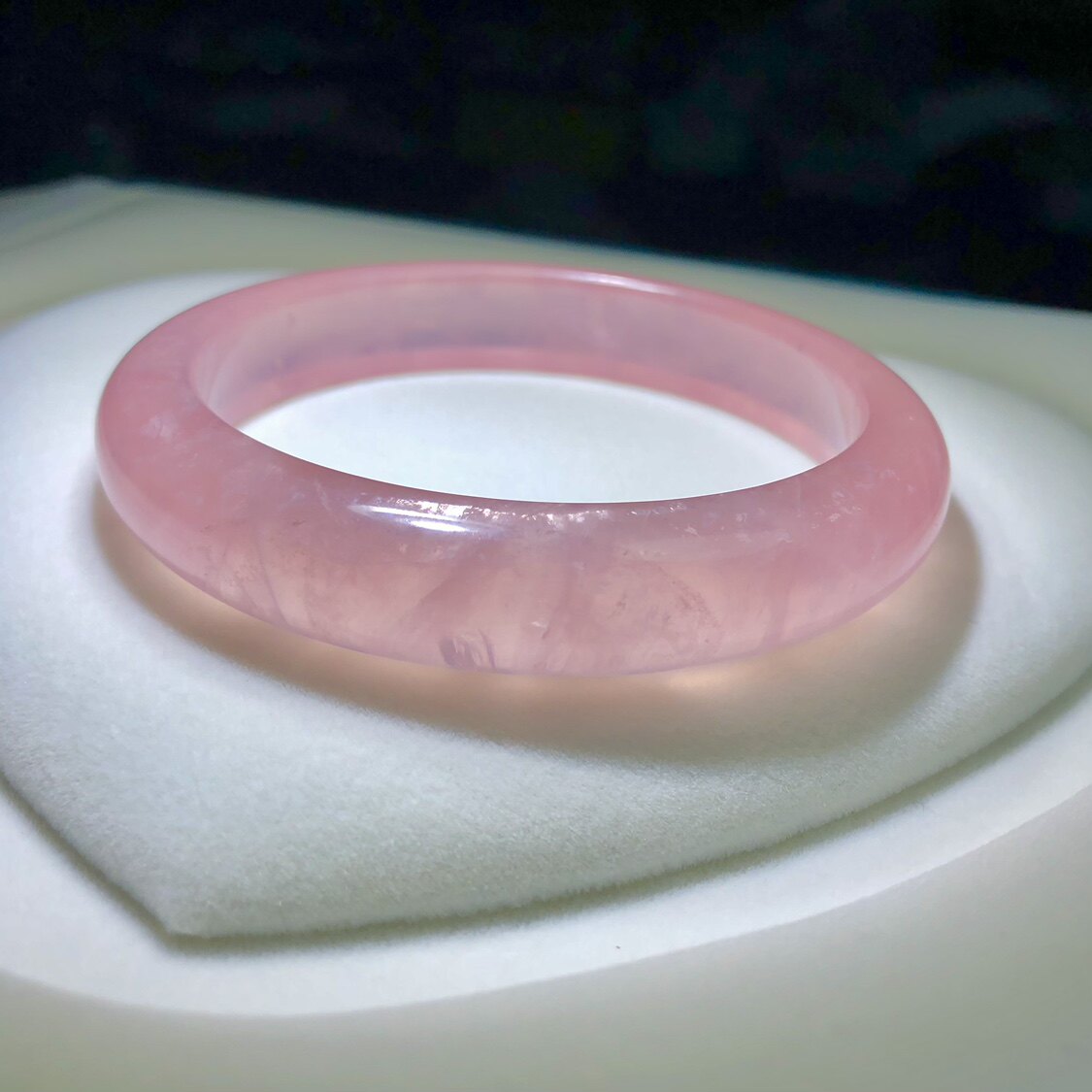 KK0558 天然马粉水晶手镯粉晶果冻粉芙蓉石粉色少女宽版手镯女粉